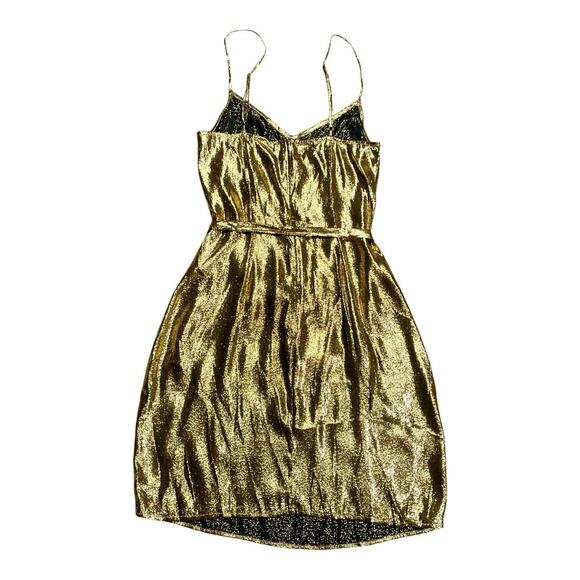 HVN Tender Loving Care NWT Silk Gold Lily Mini Slip Dress XS 0-2 Alexa Chung - Picture 5 of 7